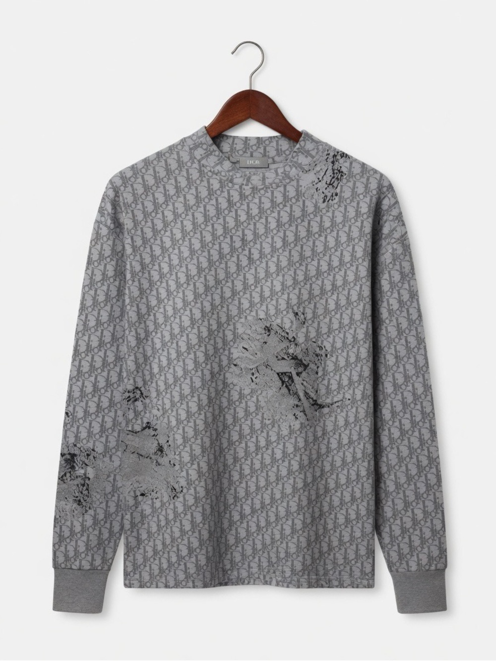 Dior Gray Monogram Turtleneck Sweater